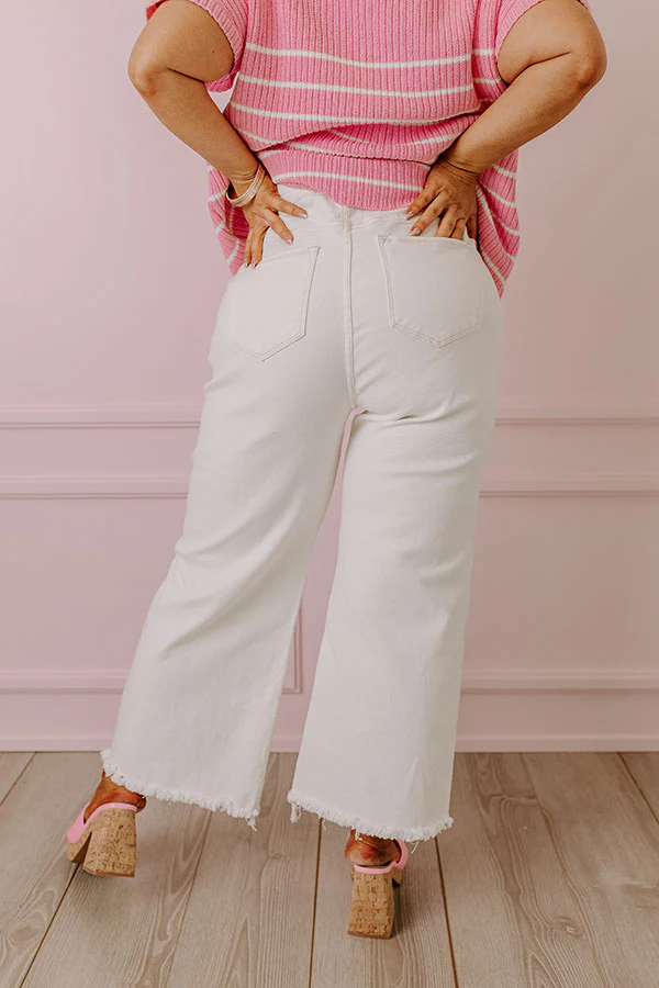 Risen Utopia High Waist Straight Leg Jean in Cream - Image 4