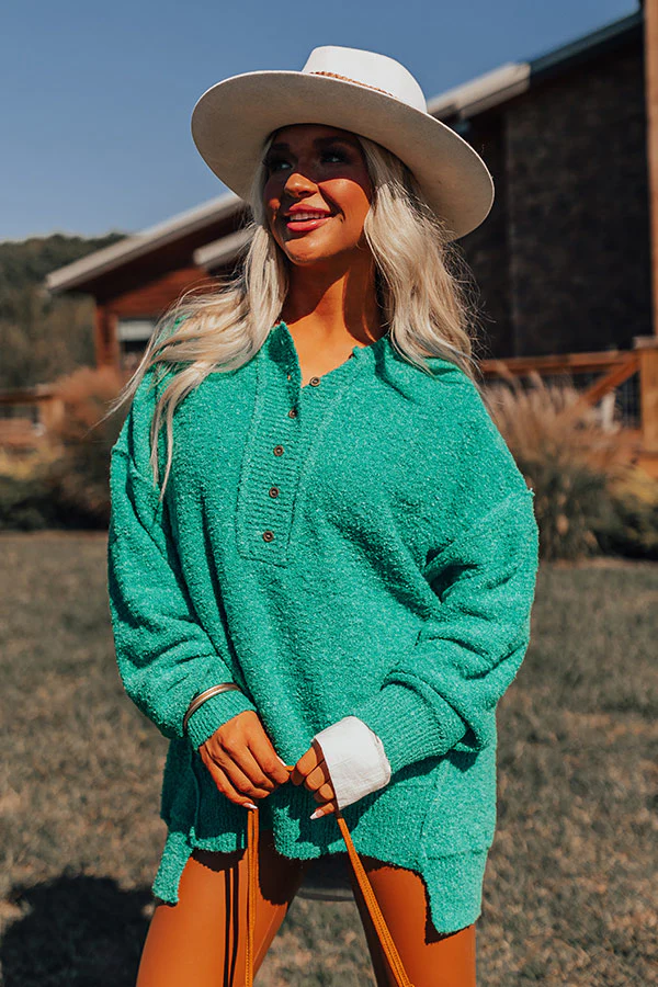 Rushing Winds Oversized Knit Sweater In Green - Image 4