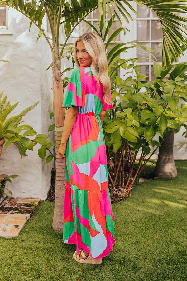 Sailboat Soiree Color Block Maxi in Hot Pink - Image 7