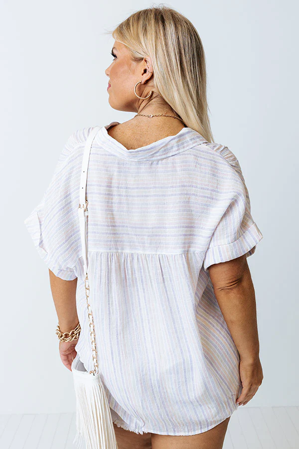 20-35 Saltwater Taffy Button Up Top In Lavender Curves - Image 3