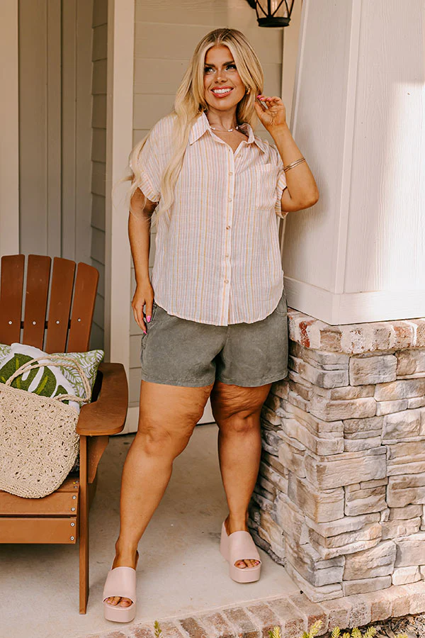 20-36 Saltwater Taffy Button Up Top In Orange Curves - Image 2