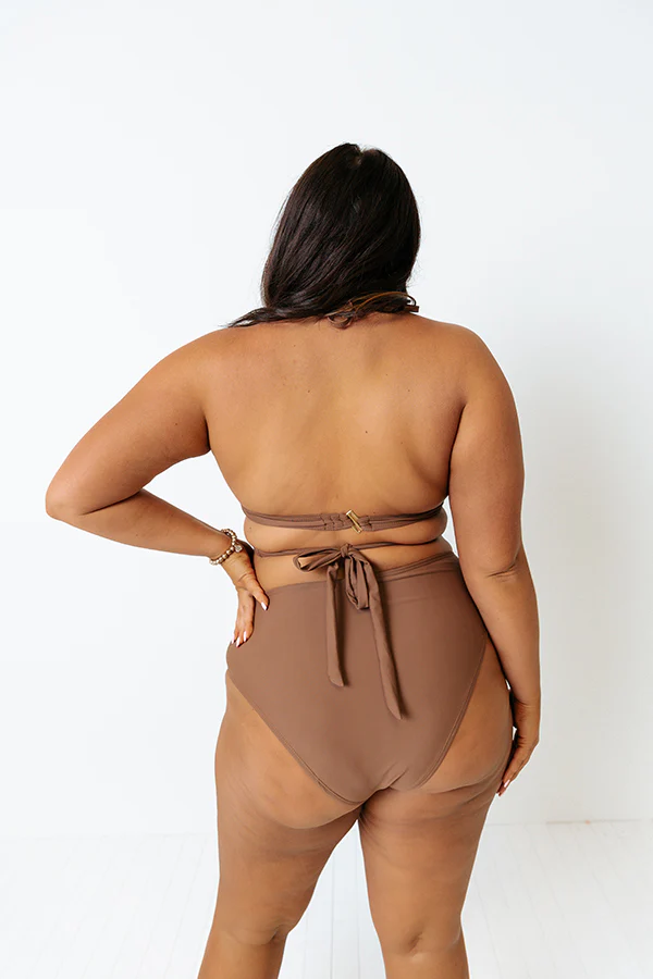 Sandy Seaside High Waist Bikini Bottom in Chocolate Curves - Image 7