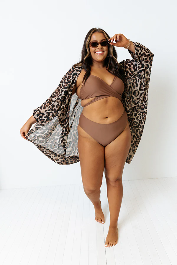 Sandy Seaside High Waist Bikini Bottom in Chocolate Curves - Image 8