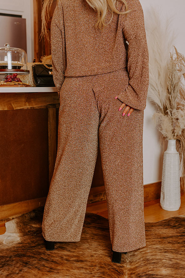 Sangria Toast Metallic High Waist Pants Curves - Image 4