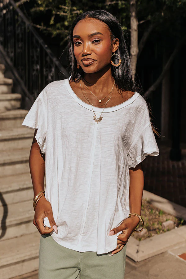Saturday Stroll Shift Tee In White - Image 3
