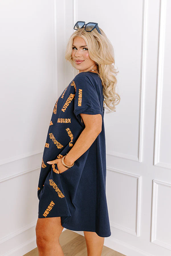 School Spirit Sequin Embroidered Mini Dress in Auburn Curves - Image 5