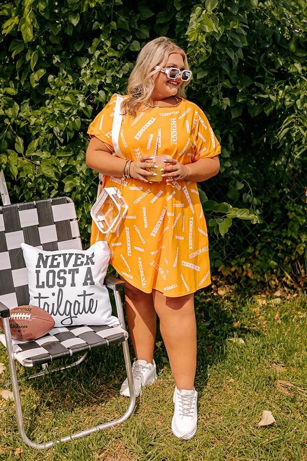 School Spirit Sequin Embroidered Mini Dress in Tennessee Curves - Image 2