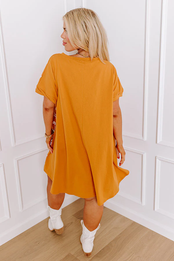 School Spirit Sequin Embroidered Mini Dress in Texas Rust Curves - Image 6