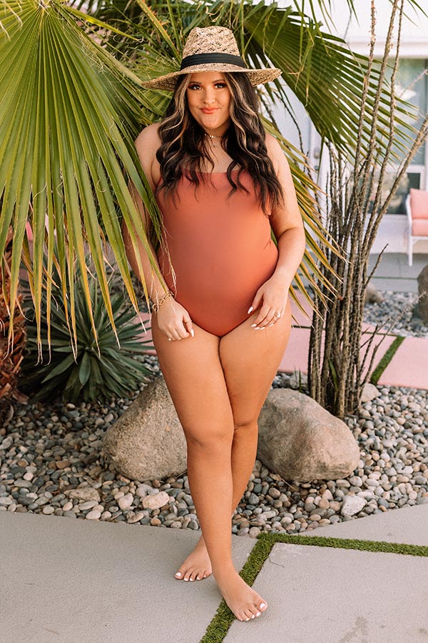 Sea The Best One Piece Swimsuit in Rust Curves - Image 2