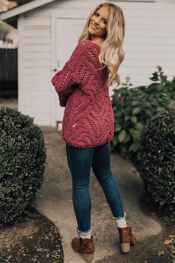Season Of Style Tunic Sweater in Rose - Image 3