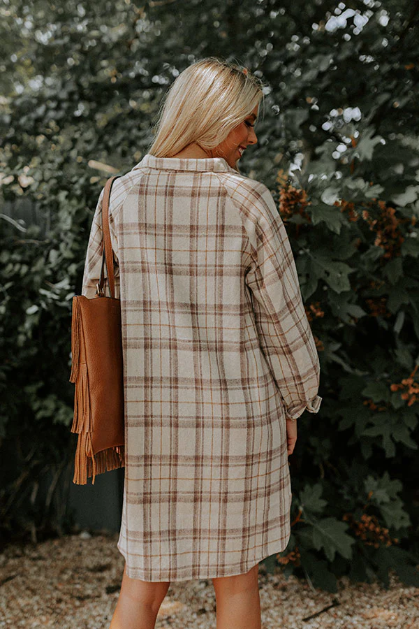 Seasons Keep Changing Flannel Dress In Cream - Image 8
