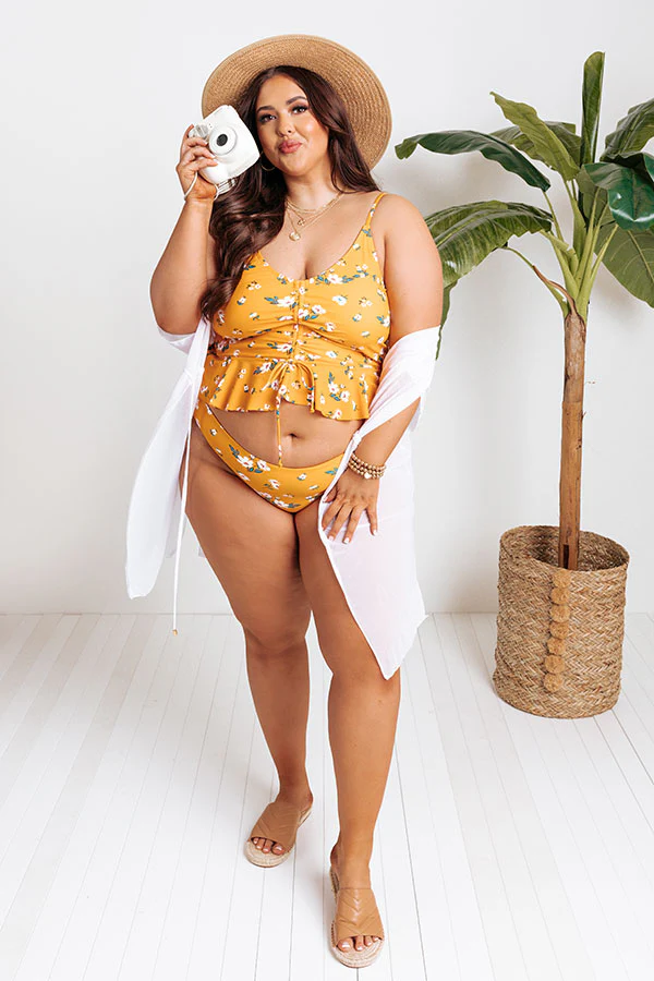 Secret Beach Floral Tankini in Marigold Curves - Image 2