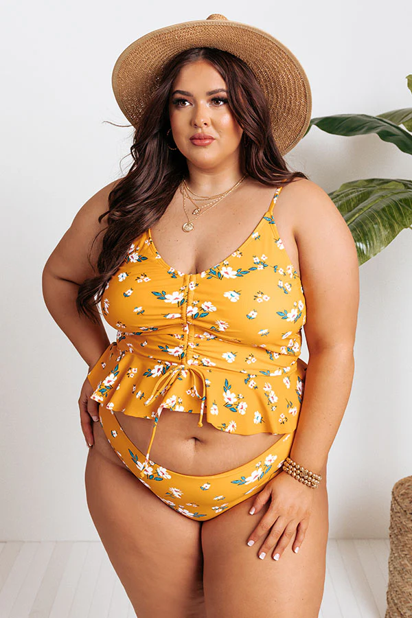 Secret Beach Floral Tankini in Marigold Curves - Image 3