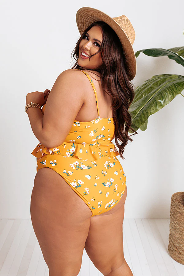 Secret Beach Floral Tankini in Marigold Curves - Image 5