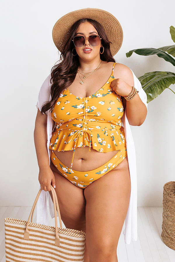 Secret Beach Floral Tankini in Marigold Curves - Image 7