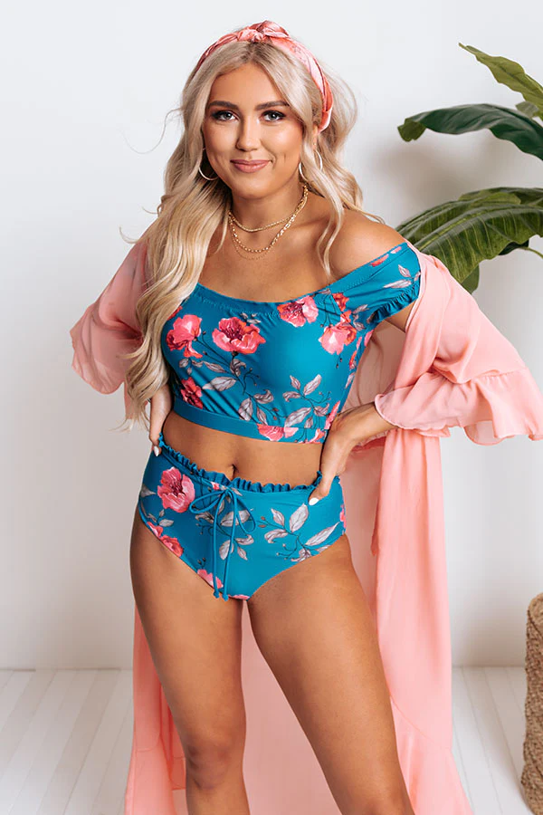 Secret Beach Midrise Reversible Bikini Bottoms in Ocean Blue - Image 7