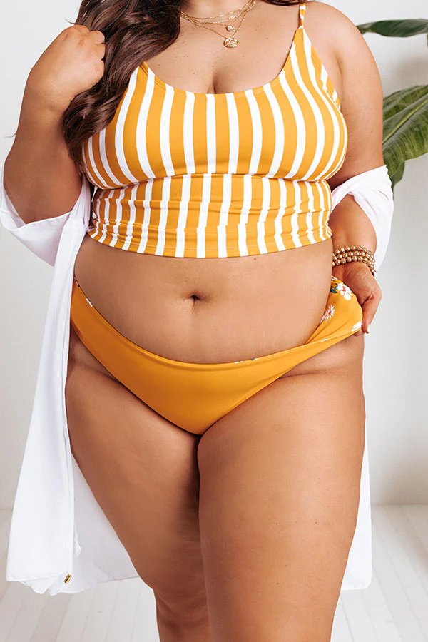 Secret Beach Reversible Bikini Bottoms in Marigold Curves - Image 8