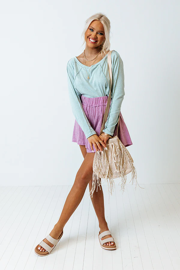 See You On The Lake Shorts In Violet - Image 4