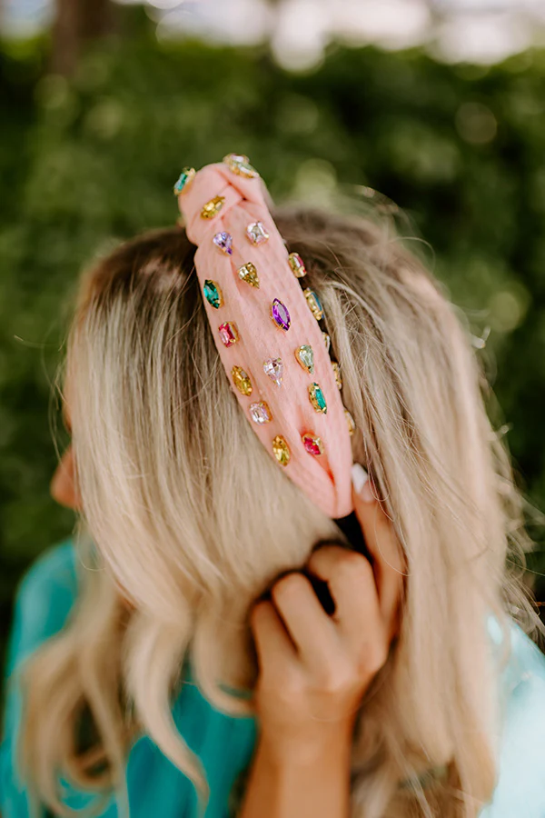 Seeking Sunshine Embellished Headband In Pink - Image 2