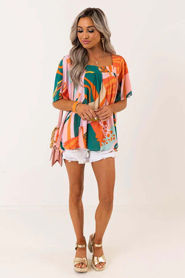 Seeking Sunshine Shift Top In Green - Image 5