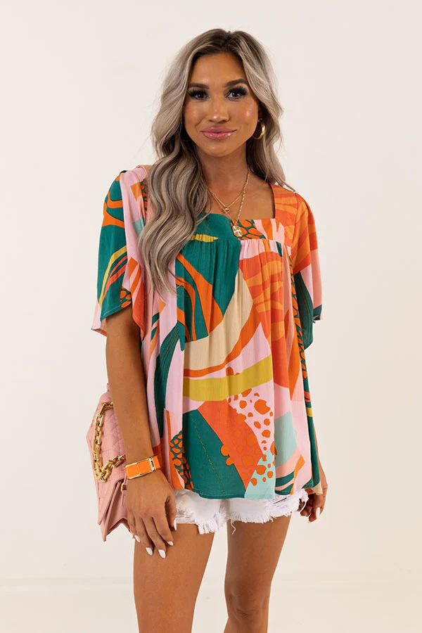 Seeking Sunshine Shift Top In Green - Image 6