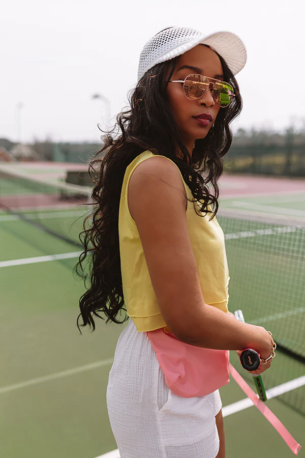 Setting Records Crop Top In Primrose Yellow - Image 3