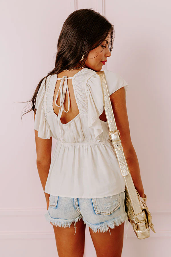 Share The Love Babydoll Top In Cream - Image 3