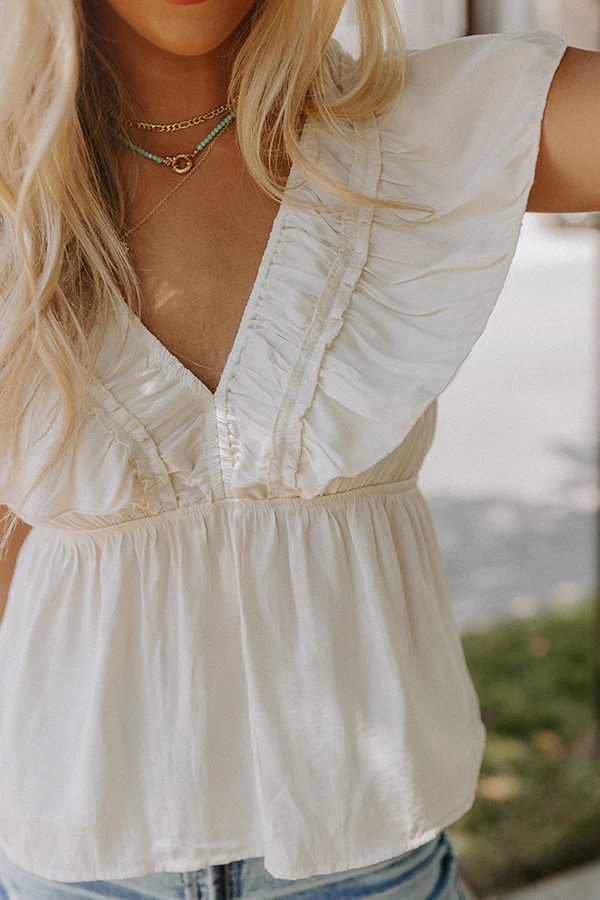 Share The Love Babydoll Top In Cream - Image 6