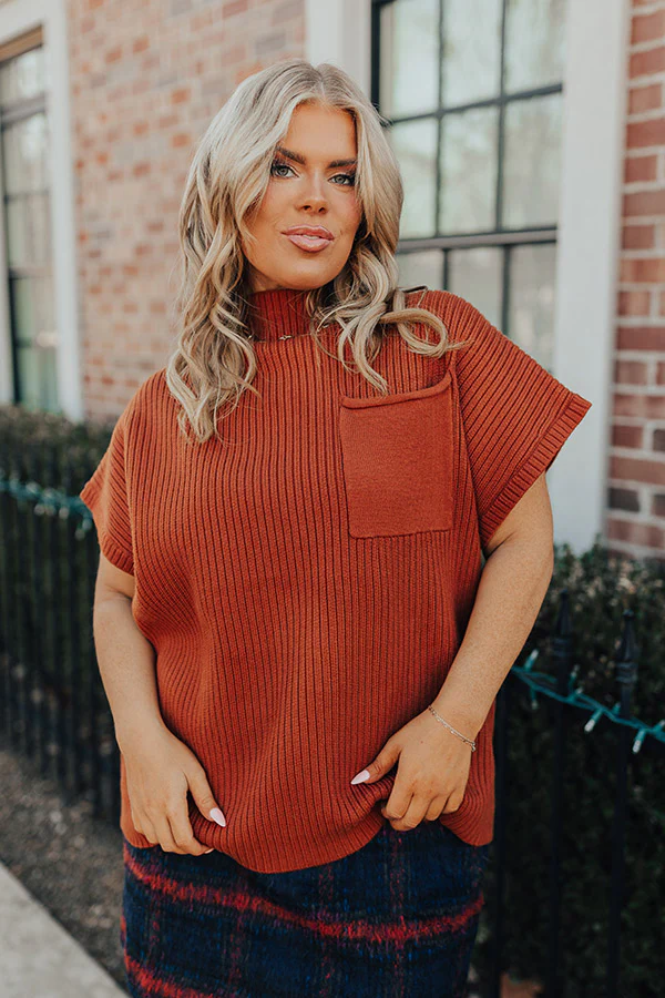 Sharp Witted Sweater Top In Rust Curves - Image 2