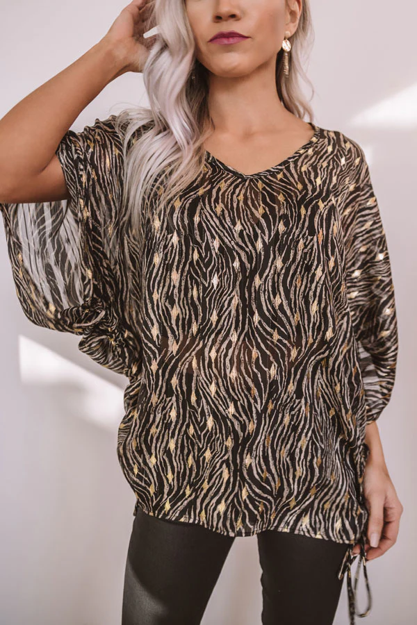 Sheer Joy Shift Top In Stone - Image 3
