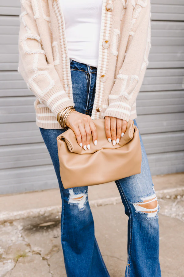 Show You Around Faux Leather Crossbody In Warm Taupe - Image 6