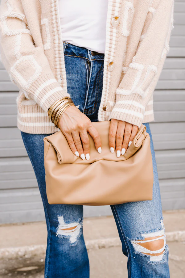 Show You Around Faux Leather Crossbody In Warm Taupe - Image 7