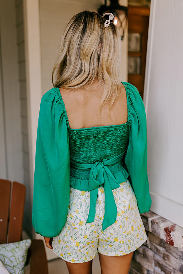 Showered In Love Crop Top In Green - Image 2