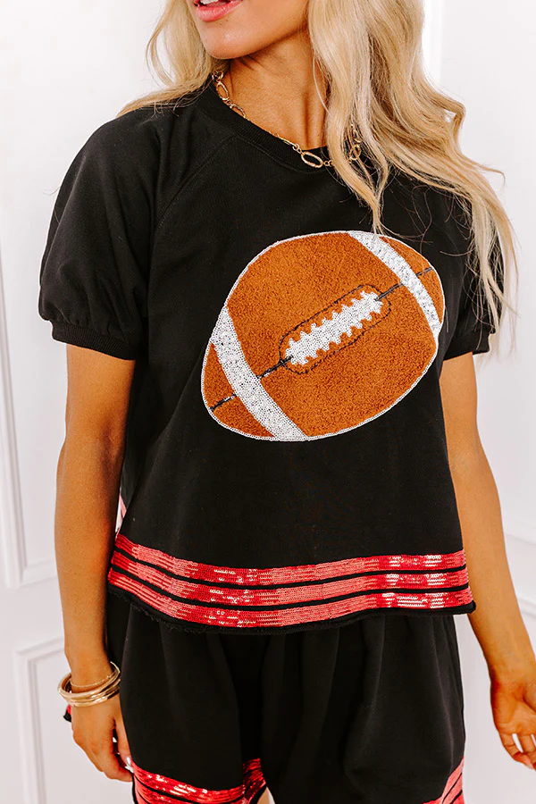 Sideline Social Embroidered Top in Black - Image 6
