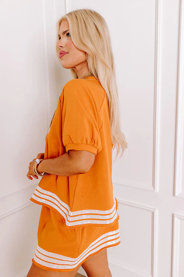 Sideline Social Embroidered Top in Rust Curves - Image 5