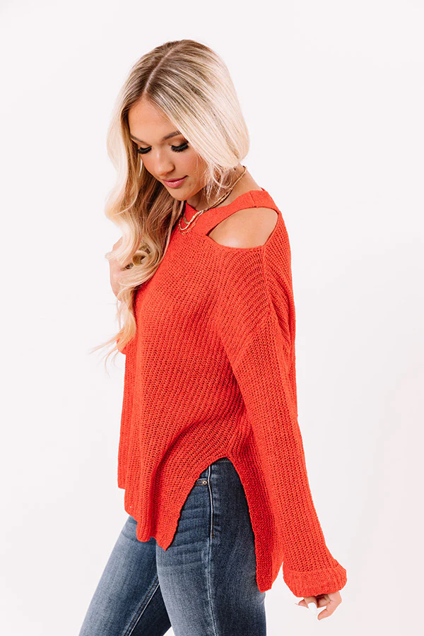 Simply Curated Knit Top In Red - Image 3