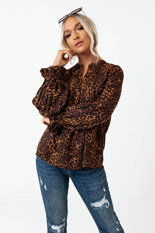 Simply Flourishing Leopard Shift Top - Image 3