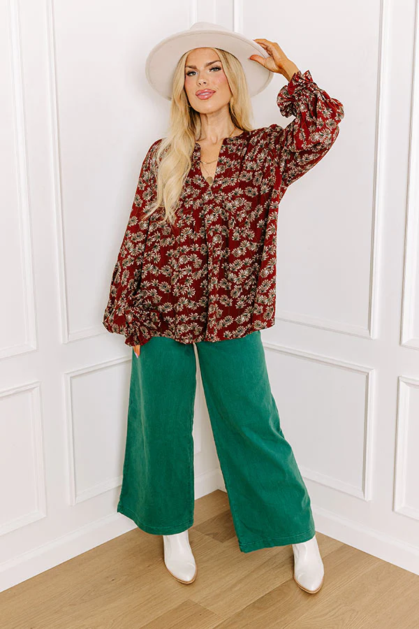 Simply Flourishing Shift Top In Cinnamon Curves - Image 2