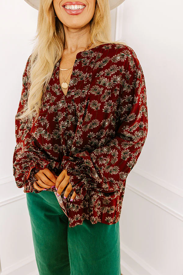 Simply Flourishing Shift Top In Cinnamon Curves - Image 3