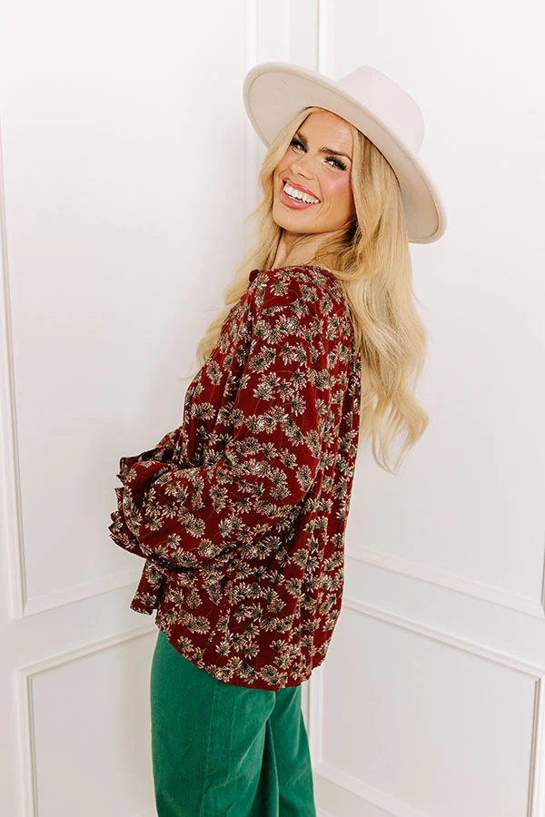 Simply Flourishing Shift Top In Cinnamon Curves - Image 4