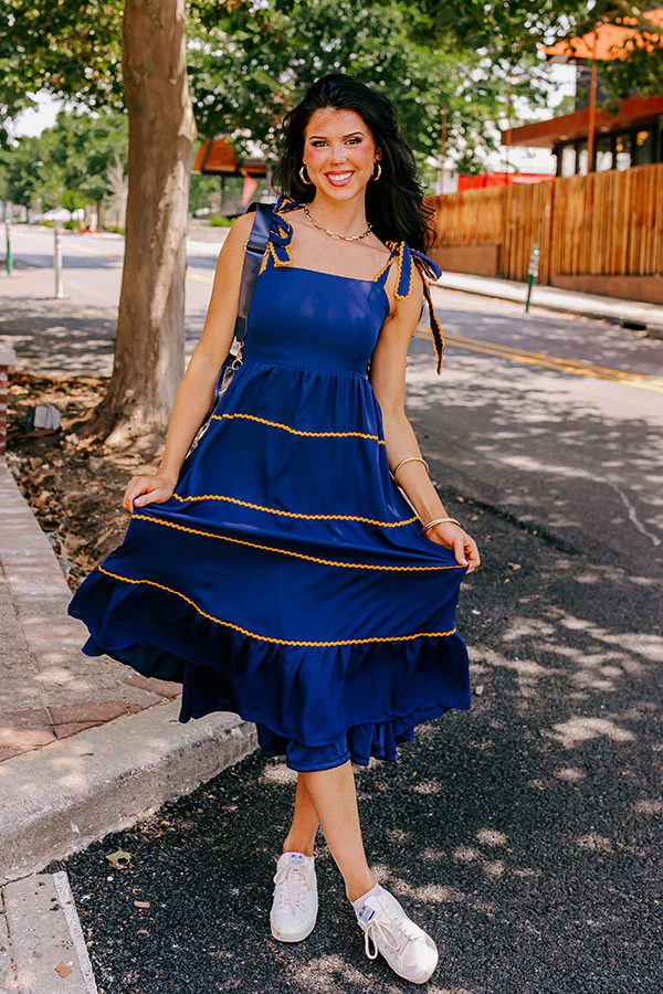 Simply Glowing Midi in Navy - Image 7