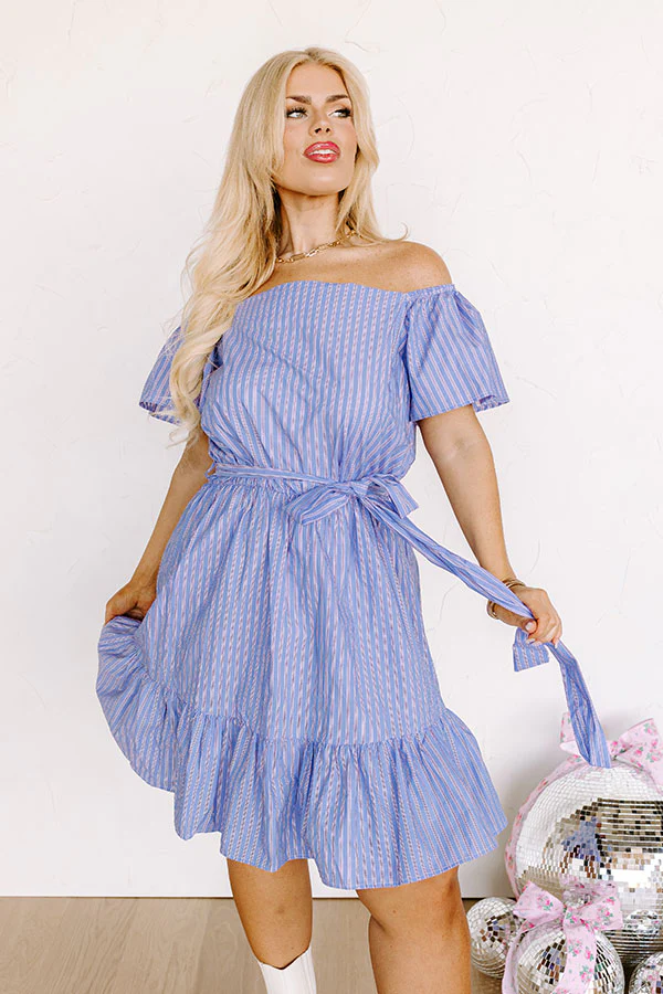 Simply Supreme Stripe Dress In Sky Blue Curves - Image 6