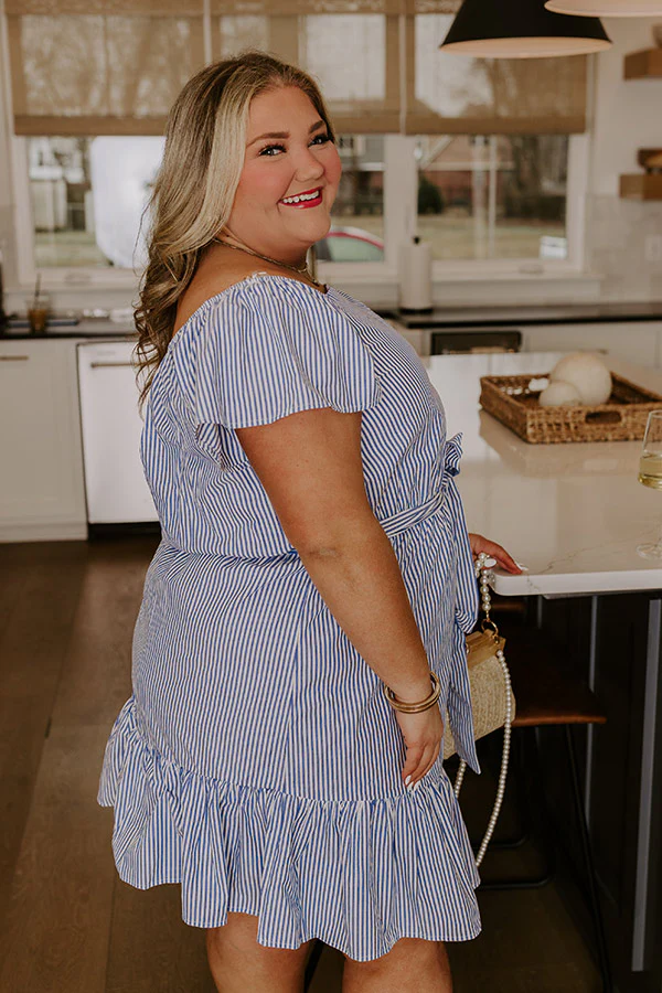 Simply Supreme Stripe Dress In White Curves - Image 5