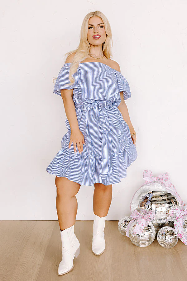 Simply Supreme Stripe Dress In White Curves - Image 6