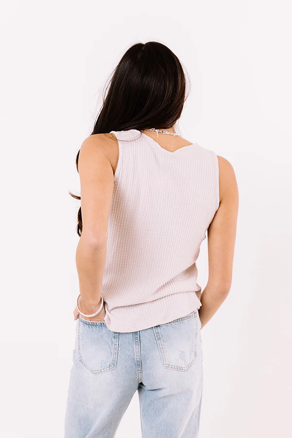 Simply Thriving Waffle Knit Top In Light Blush - Image 4