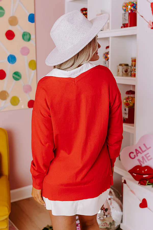 Sincerely Snuggly Sweater Top in Red - Image 3