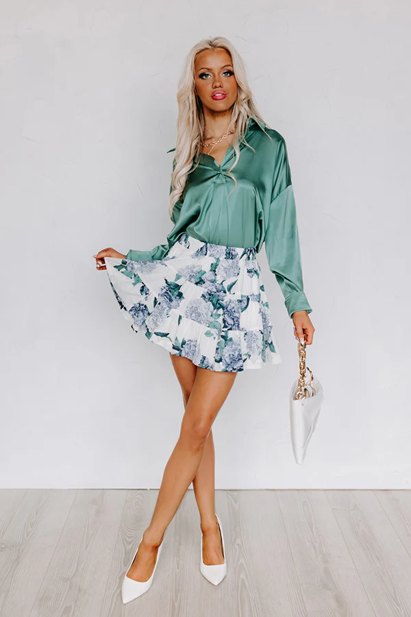 Siren Song Satin Shift Top In Ocean Wave - Image 5