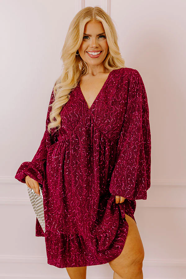 Sleek Sophistication Mini Dress In Dark Fuchsia Curves - Image 6