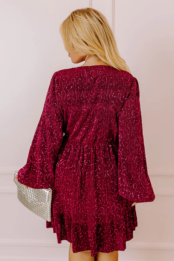 Sleek Sophistication Mini Dress In Dark Fuchsia Curves - Image 8