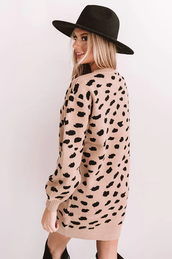 Slip Into Winter Sweater Dress in Mocha - Image 4
